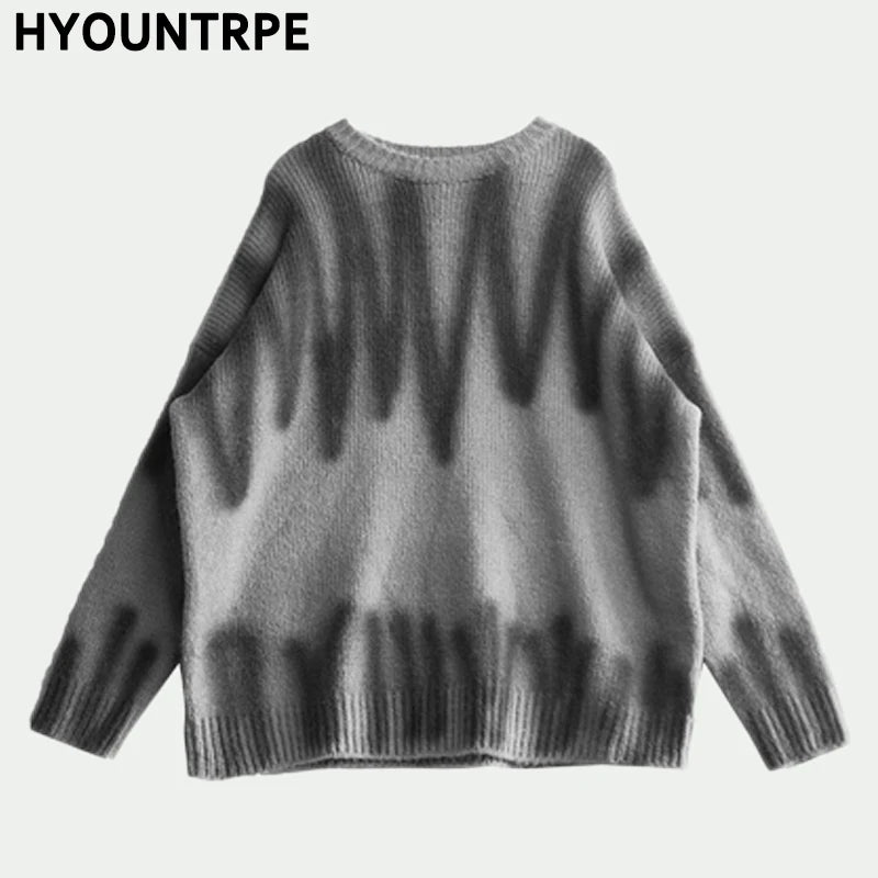 mens oversize sweater casual o neck knitted tops unisex autumn winter new fashion male warm hip hop loose streetwear sweaters urban wear with bold artwork, aesthetic street look hoodie, high quality cotton pullover