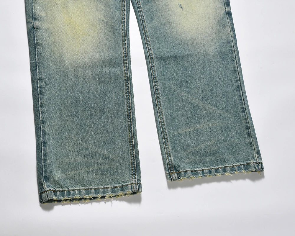 ripped hole washed baggy pantalones hombre jeans pants mens streetwear vintage frayed ropa y2k casual denim trousers oversized unique jeans style 1321