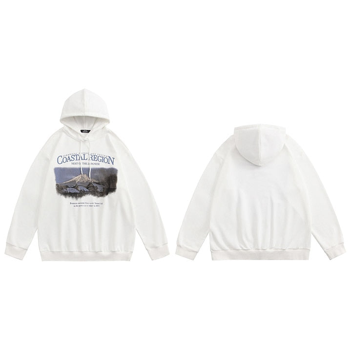 "Mountain Coast" Graphic Unisex Streetwear Vintage Women Men Y2K Hoodie