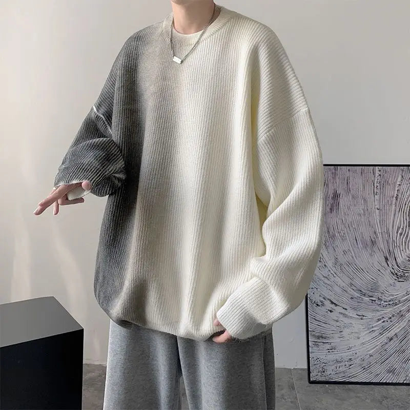 oversized flame knit top, unisex streetwear inspired by 2025 fashion trends, mens fashion layer for modern streetwear collect
