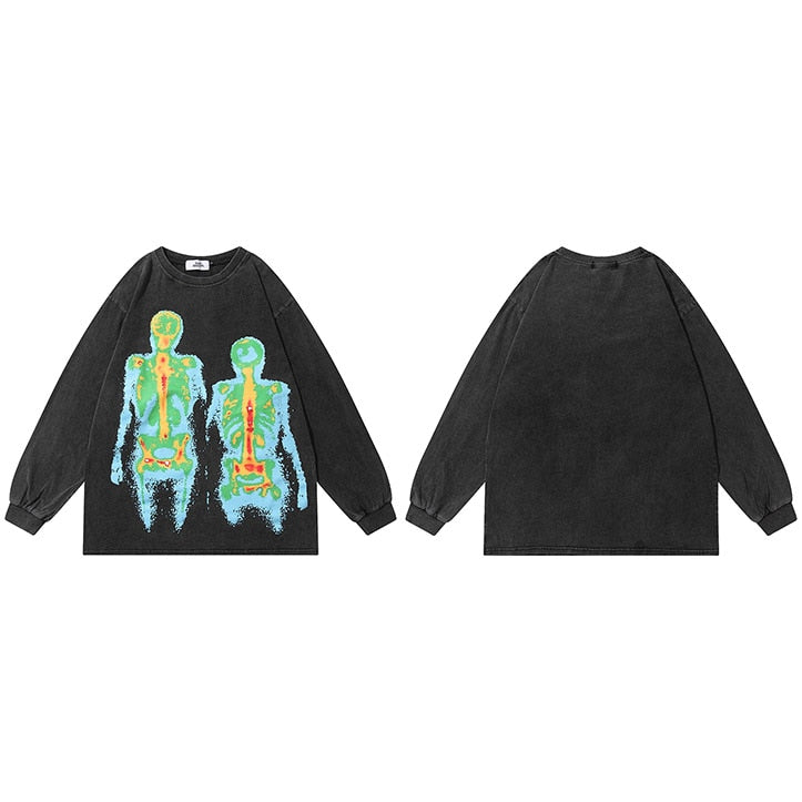 "Skeleton Twins" Unisex Men Women Streetwear Graphic Sweatshirt Daulet Apparel