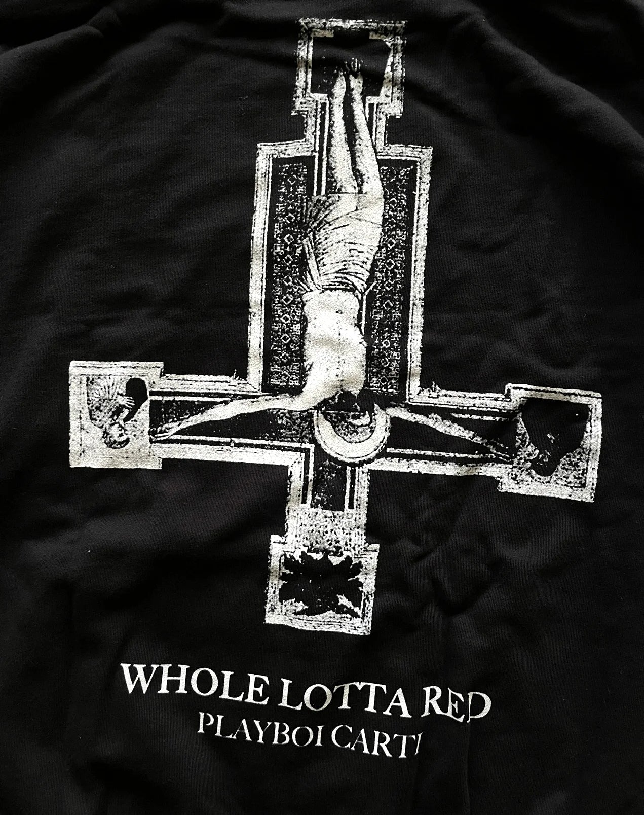 Harajuku melting smiley featuring new luxury 2022 playboi carti whole lotta red vamp pullover hoodies hoody hooded sweatshirts velvet cotton thick fleece us r19