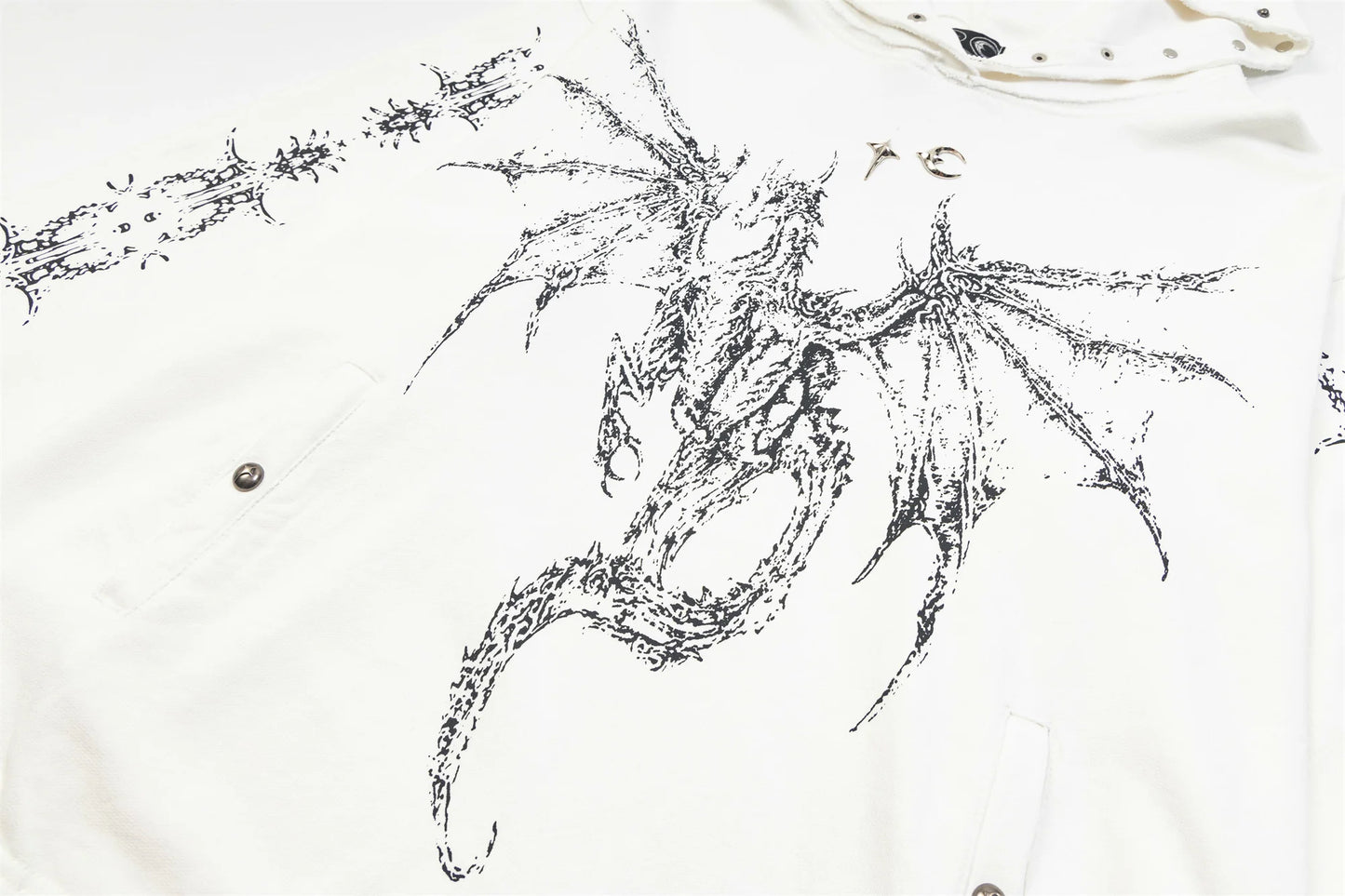 Trapwear Streetwear – 24Ss Thug Club High Street Dragon Print Cotton Casual Oversi – Streetwear Fashion for Men & Women