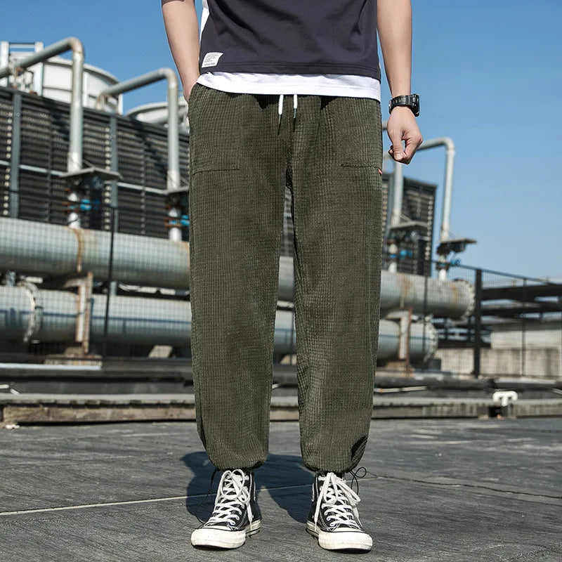 2023 spring and autumn new light luxury fashion men casual pants korean version loose sports all match pants boutique clothing unique default style 3681