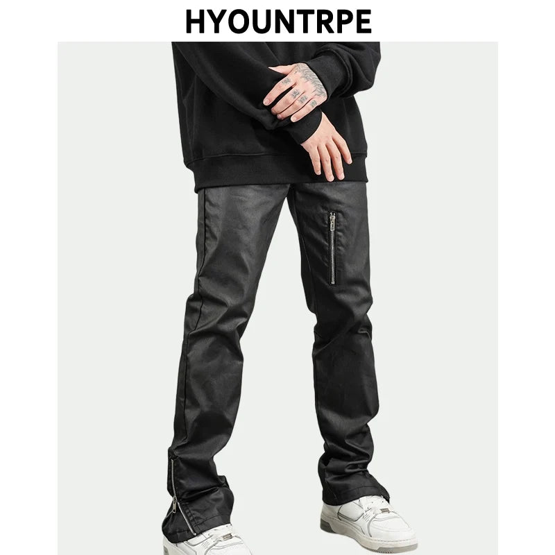 mens pants new casual hip hop punk trousers bottom zippers pants streetwear harajuku fashion bike high street pant joggers relaxed fit joggers
