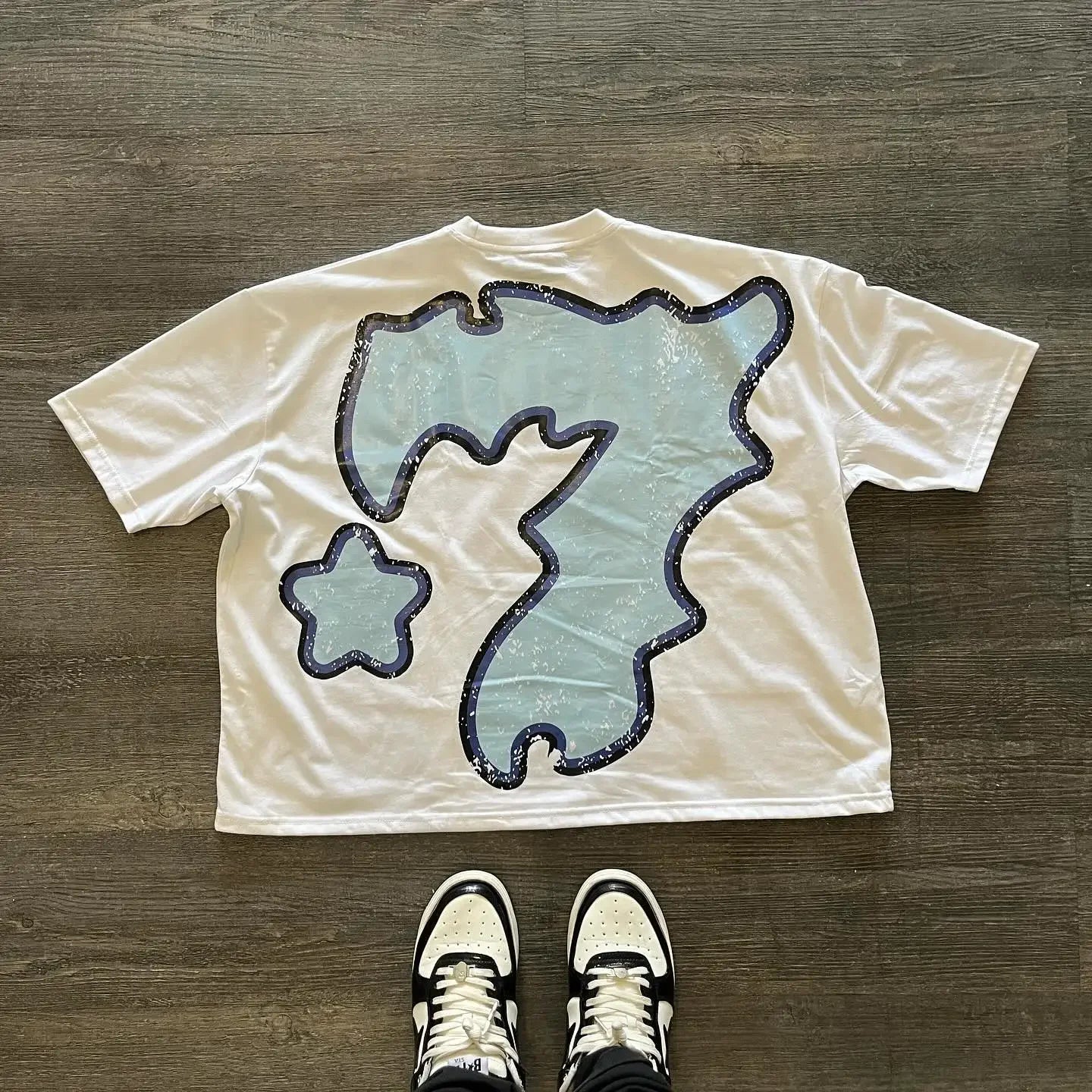 2024 American Street Retro Trendy Brand Oversized Short-sleeved Tops Men Y2k Hip-hop Rock Gothic Punk T-shirt Clothing Women
