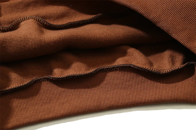 Cactus Jack Letter Brown Fleece Hooded Sweatshirts For Men High Street