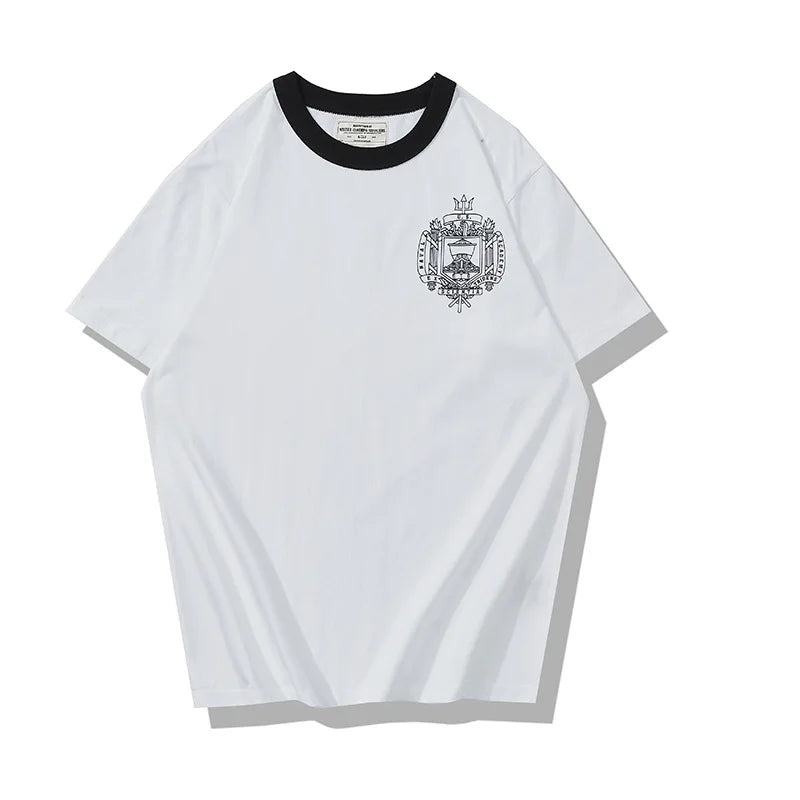 Gothic Vintage print ā Summer T Shirt Mens Casual Cotton Navy Academy Letter Printi
