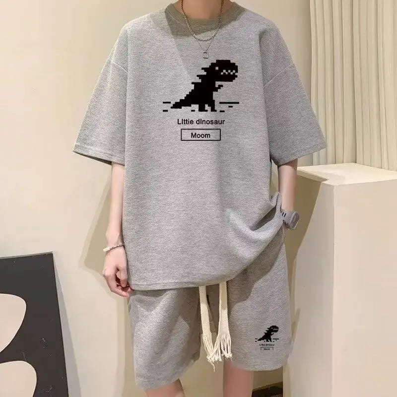 Cyberpunk Aesthetic piece ā Summer Man Tracksuit Cartoon Streetwear Hip Hop Rock Casual