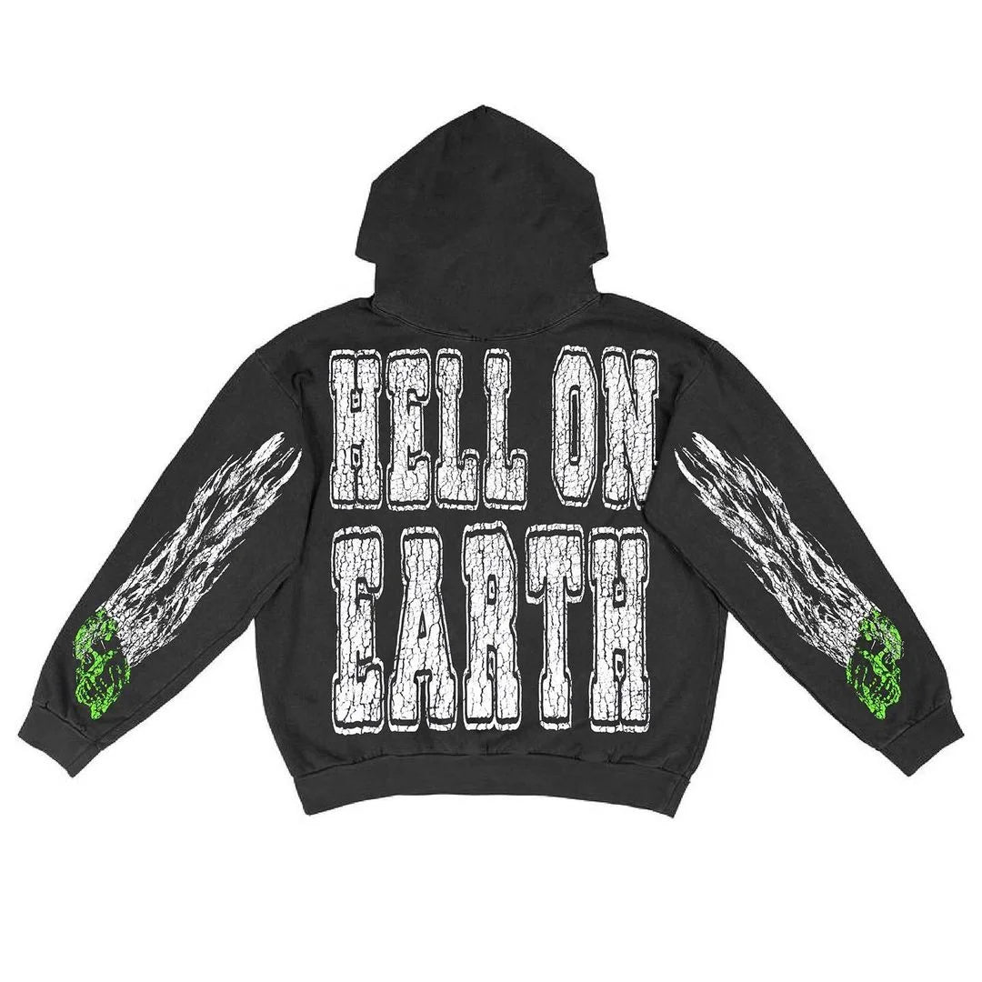Y2K Womens Clothing Sweatshirt Pullover Print Dark High Street Oversize