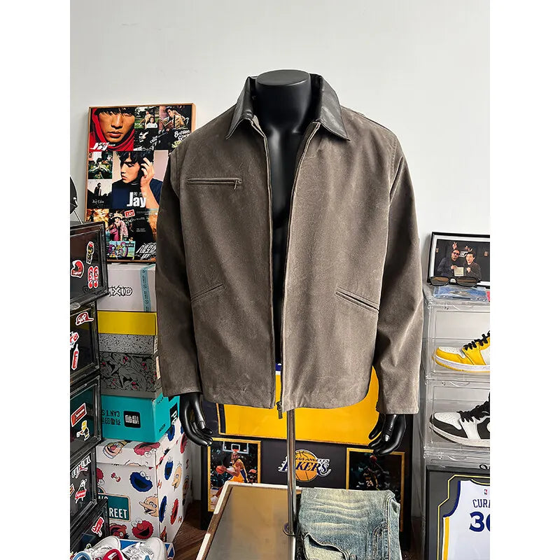 retro baseball outerwear, daily essential, men's streetwear fashion, trendy oversized fit, urban techwear design, modern hip