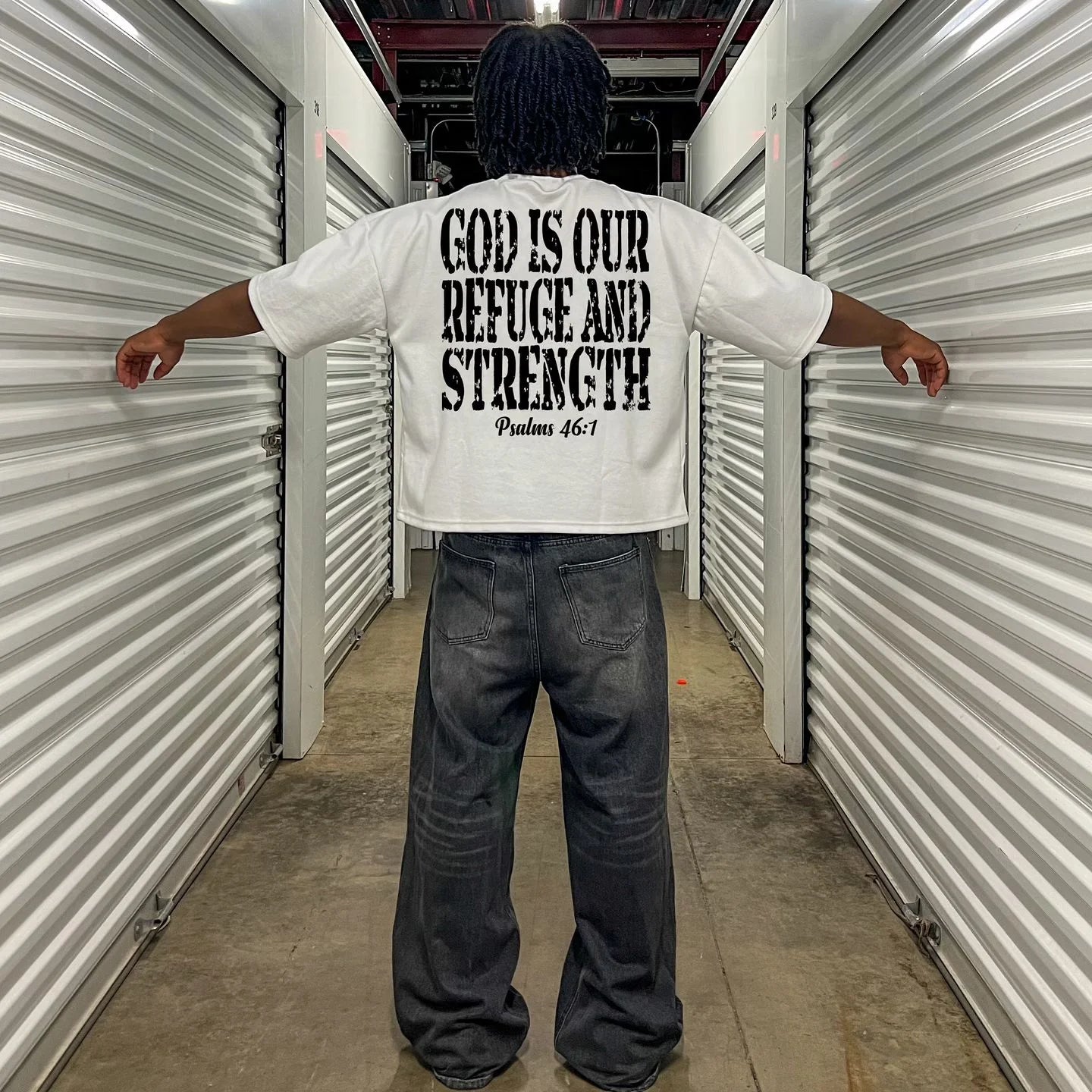 harajuku oversized tee with pastel anime text and flame smear