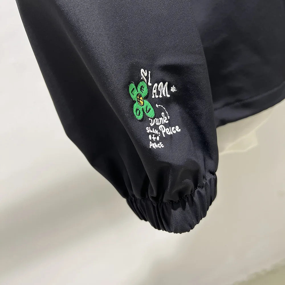 Minimalist windbreaker urban fleece quilted graffiti