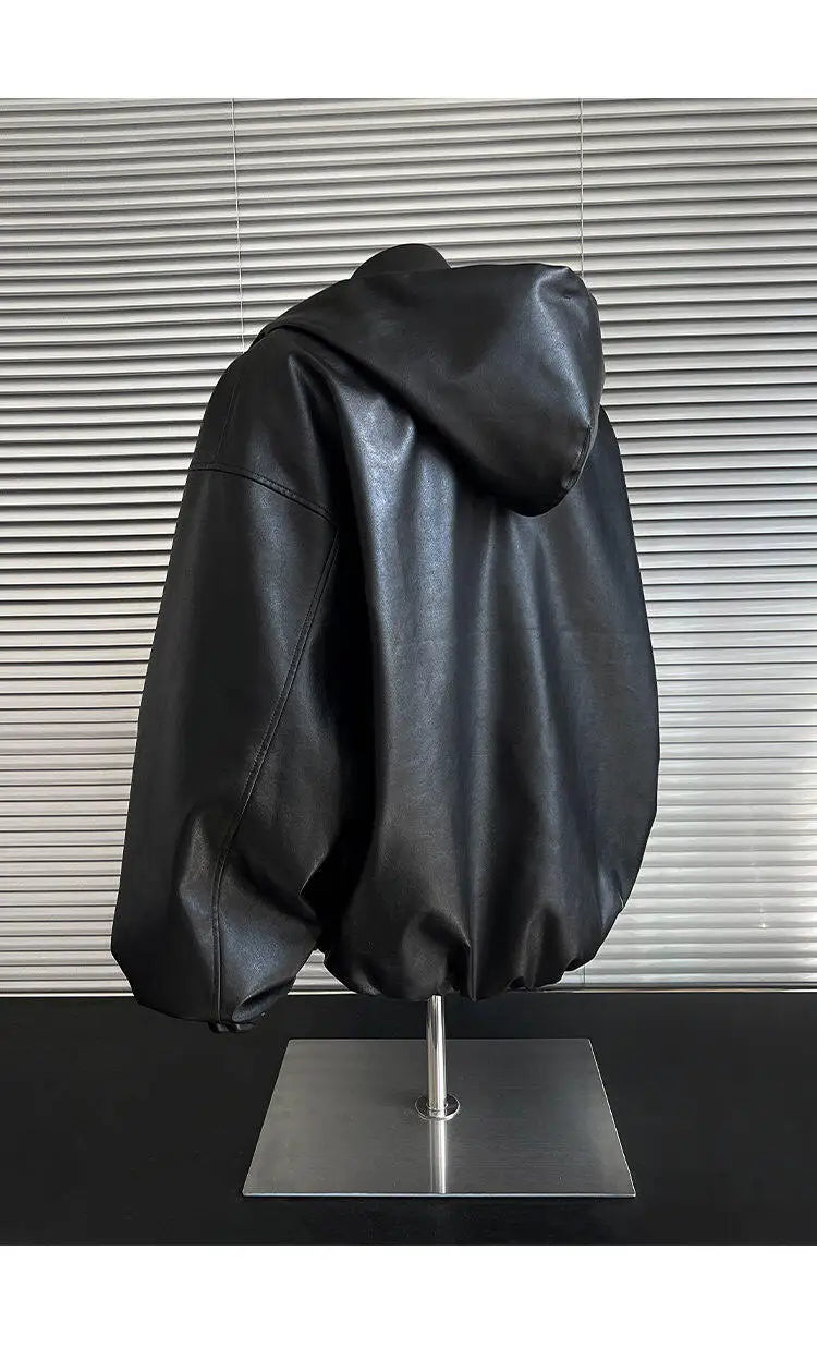 leather varsity jacket, layered style, men's streetwear fashion, trendy oversized fit, urban techwear design, modern hip hop
