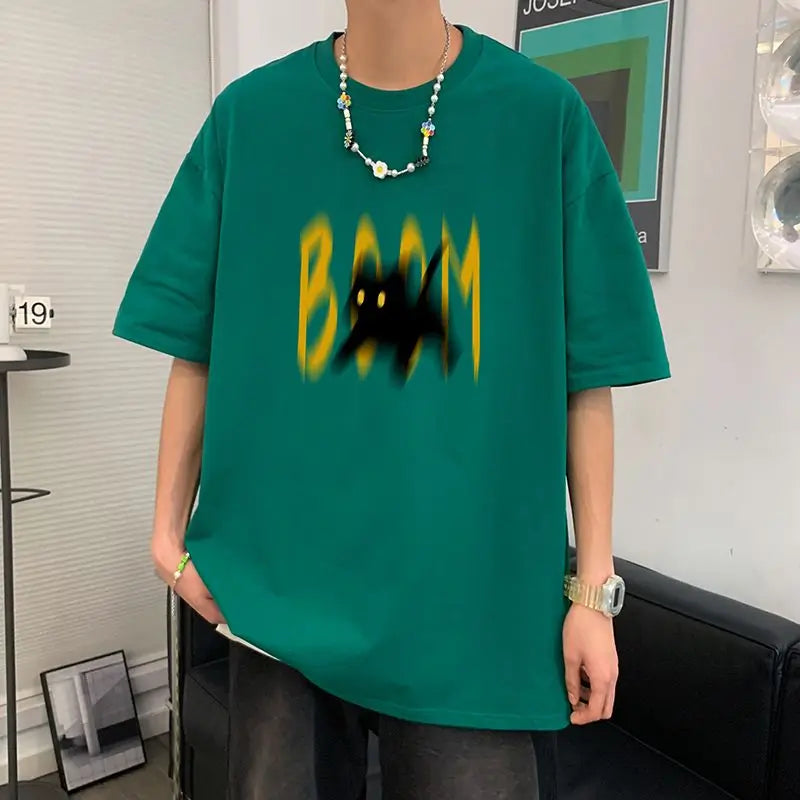 Cyberpunk Aesthetic piece β Japanese Fun And Trendy Cat Print New Short Sleeved T Shirts