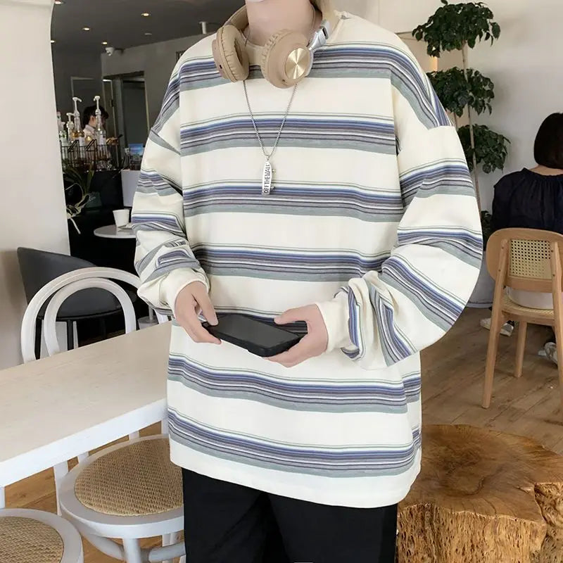 Trapwear Tribal flame ā 2023 Spring New Fashion Striped Long Sleeved Comfortable Cas