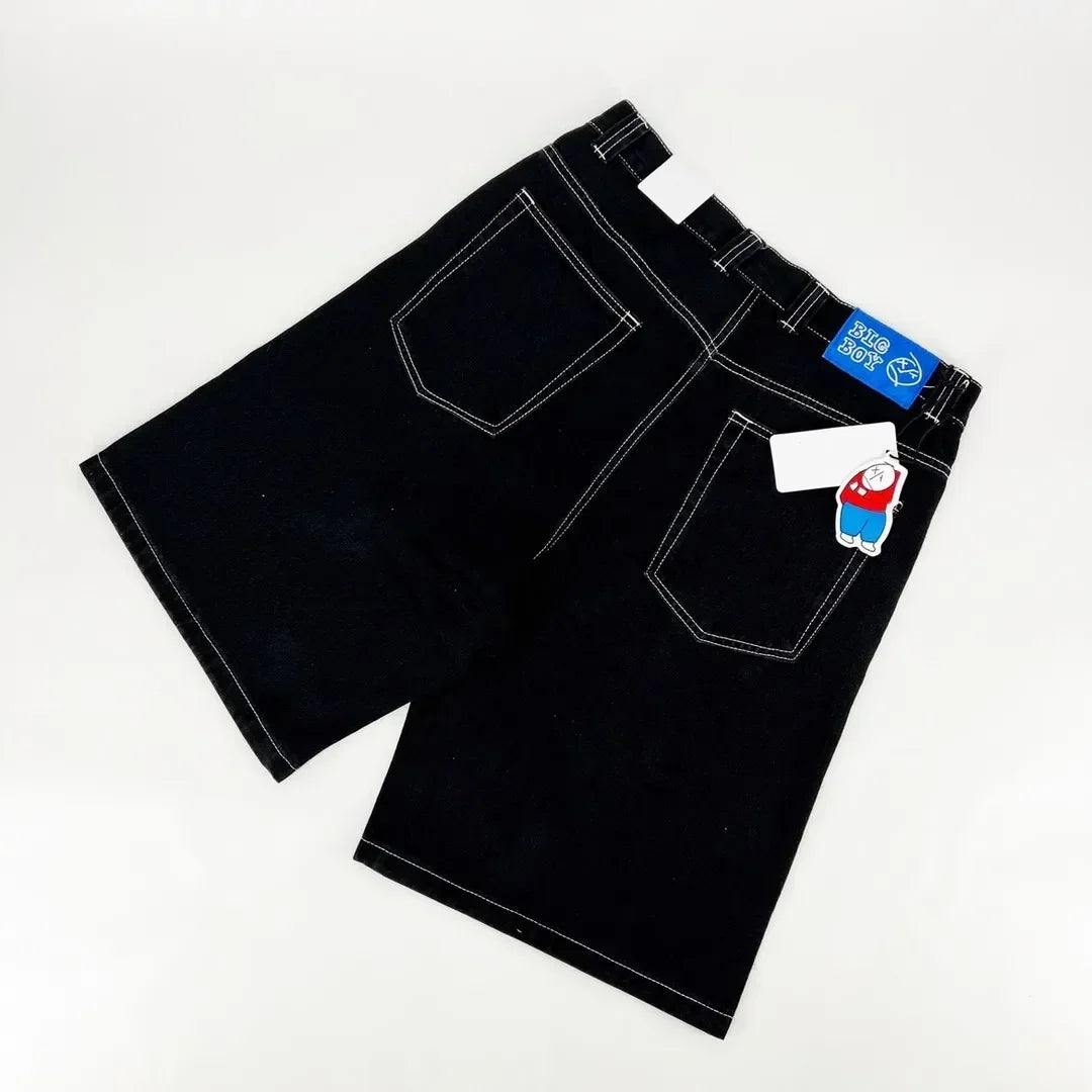 Wexwear Embroidery Shorts Skateboarding New Y2k Jeans Denim Baggy Harajuku Gym Basketball Shorts Men Letter Graphic Streetwear