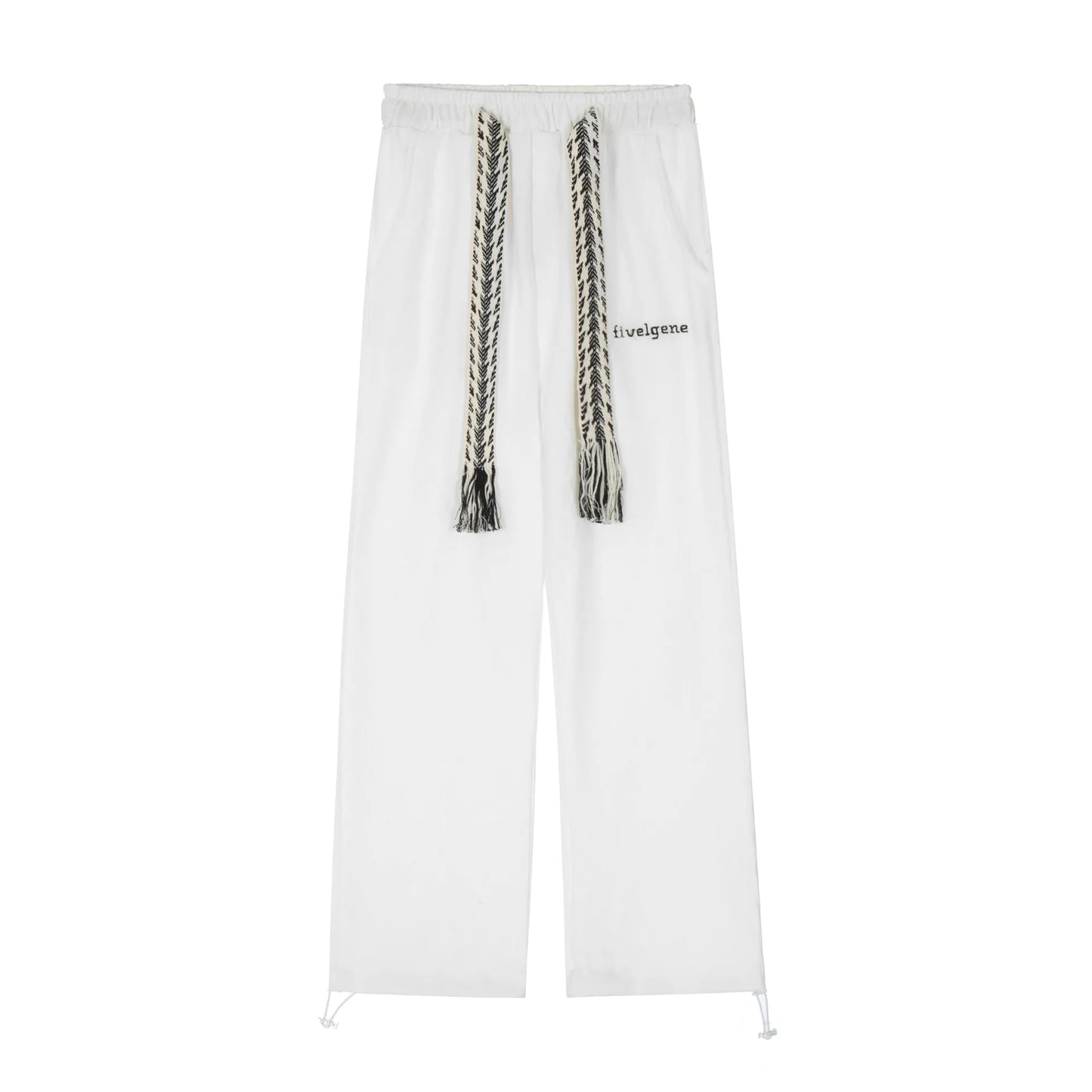 2024 spring and autumn mid waist straight jacquard velvet knitted trousers loose wide leg pants urban casual pants men and women unique default style 2053