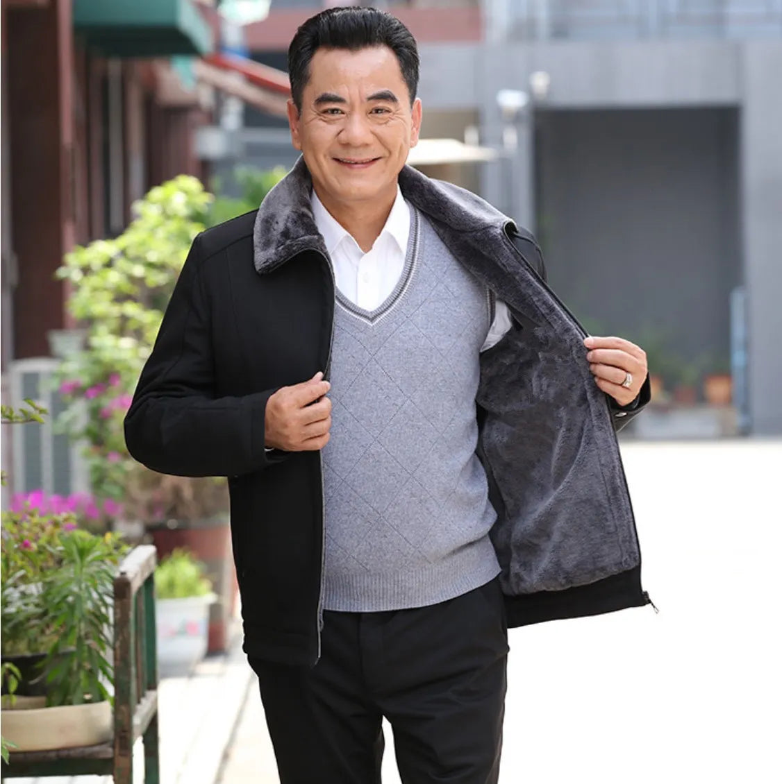 minimalist streetwear jacket, bold fashion piece, aesthetic