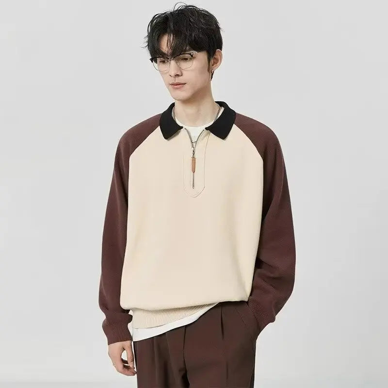 grunge knit pullover for fall and winter, oversized aesthetic with urban style, mens fashion layer for modern streetwear coll