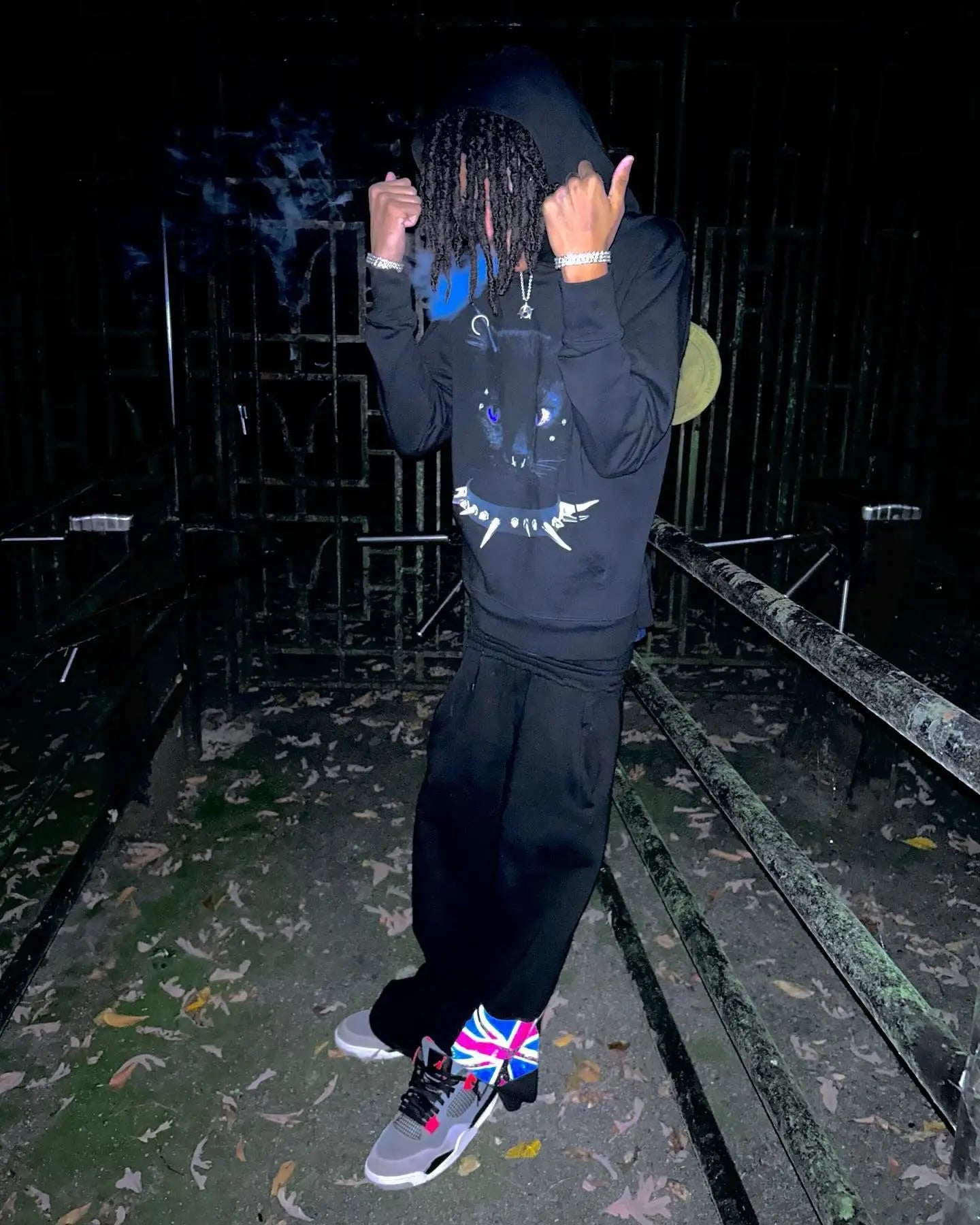 Y2K Autumn Winter Outfit Long Sleeve Hoodie Dark Retro Printed Sweatsh