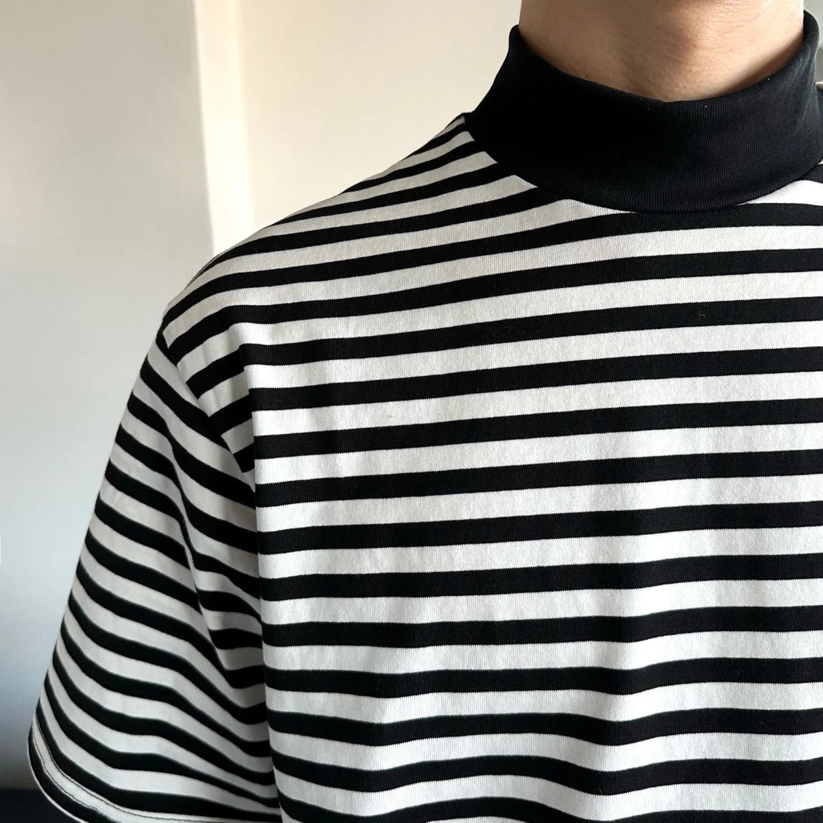 Cyberpunk Oversized shirt – Summer New Men Korean Style Loose Bottoming Shirt Black And
