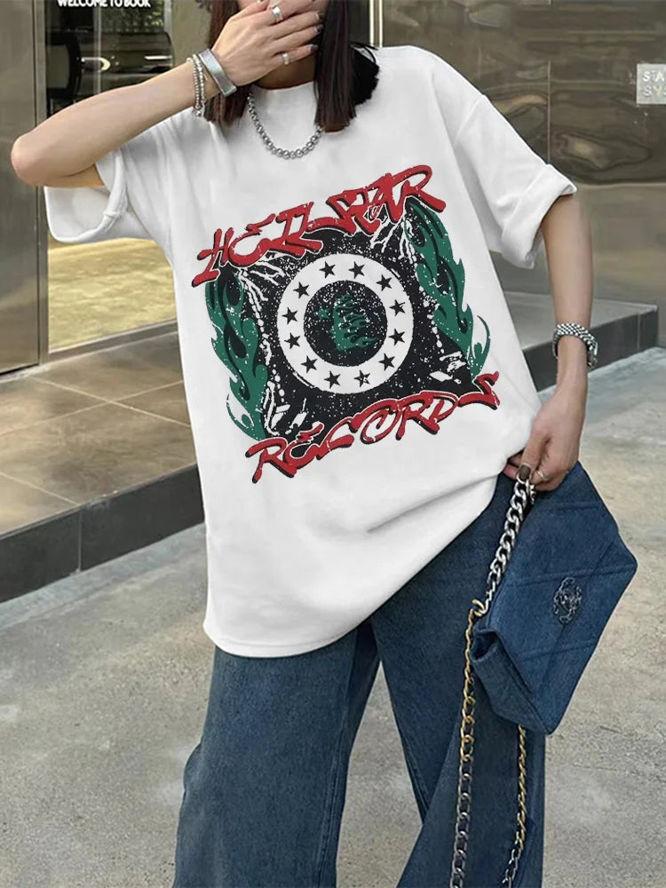 urban hip hop inspired t-shirt with pastel manga-style characters