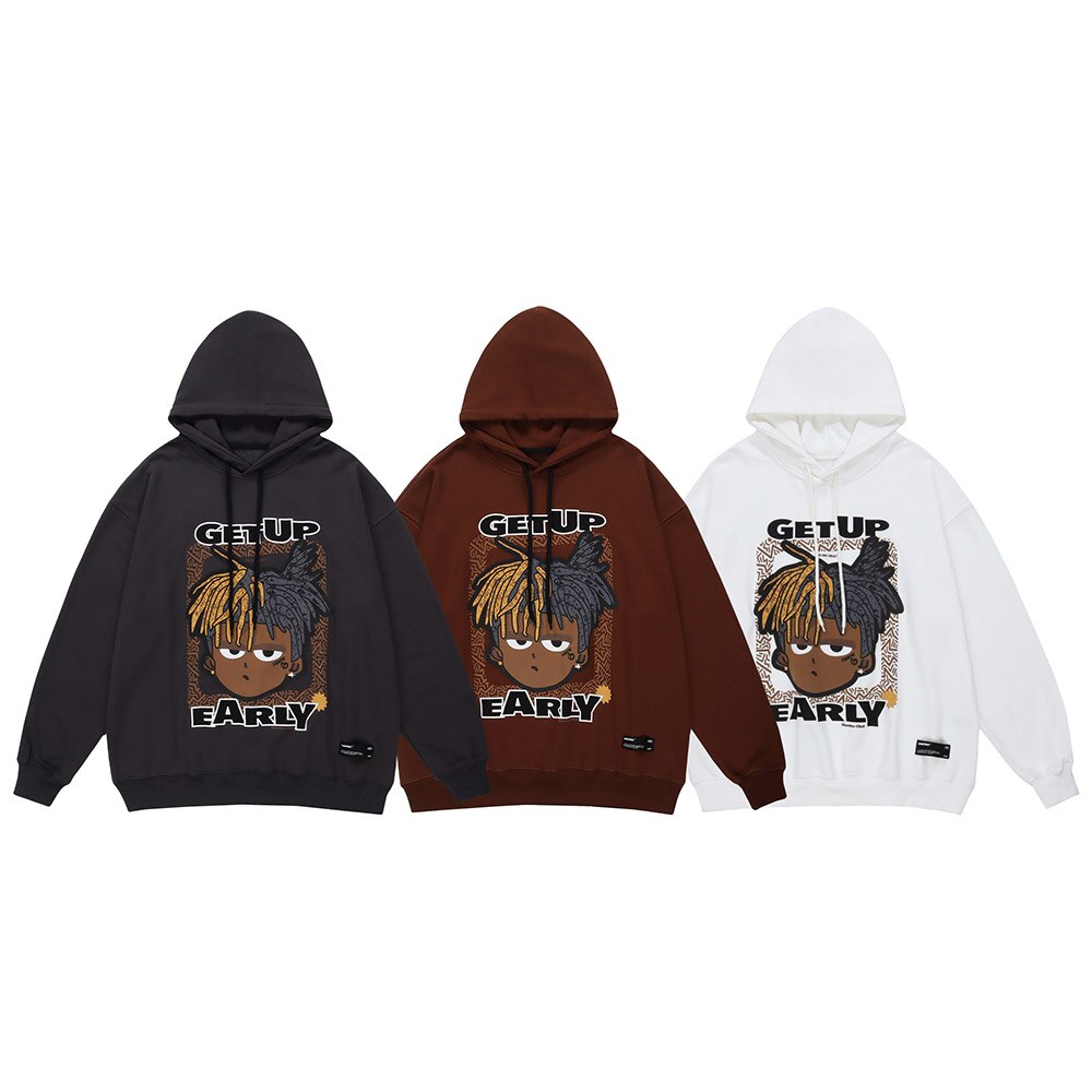 "Get Up Again" Graphic Unisex Streetwear Women Men Y2K Hoodie