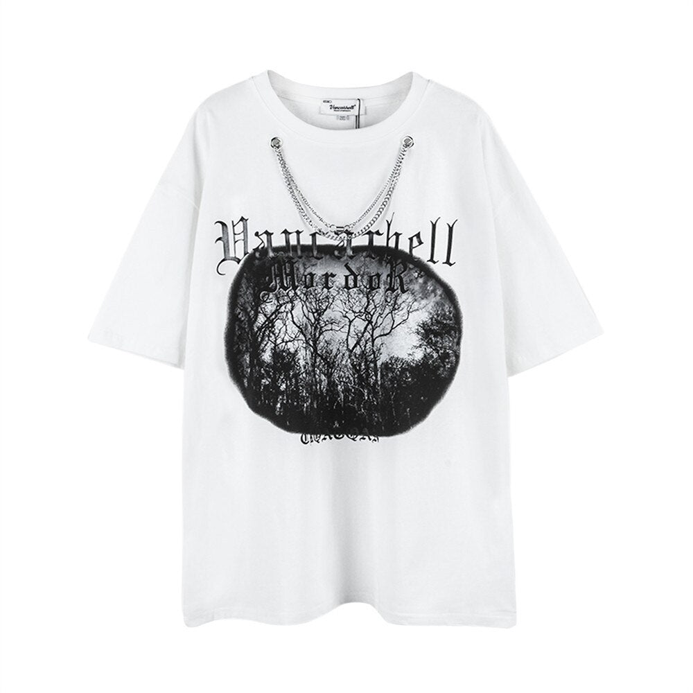 "White Forrest" Graphic Unisex Streetwear Vintage Women Men Y2K T-Shirt