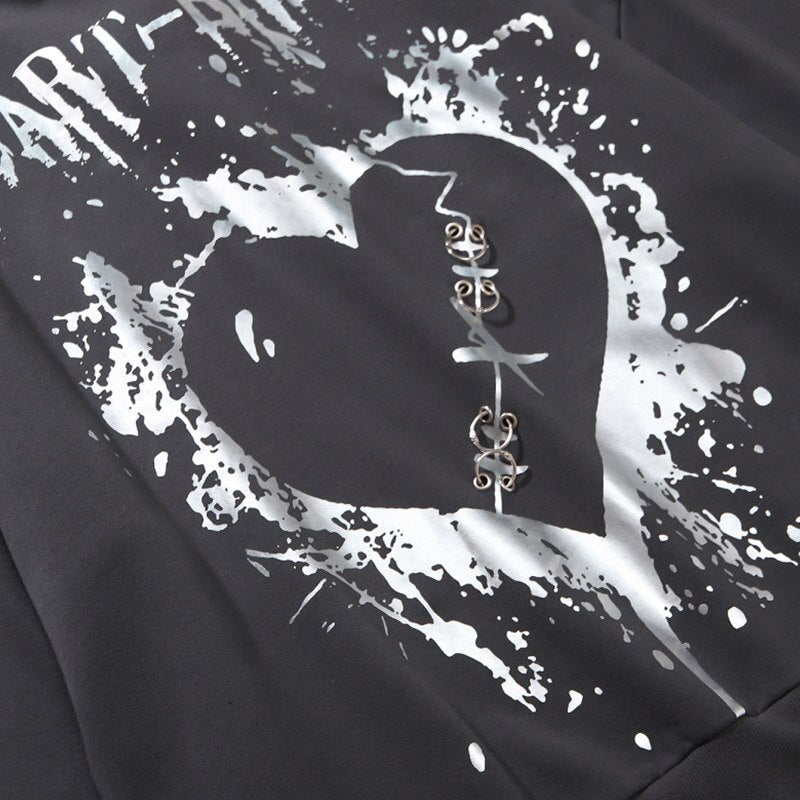 "Broken Heart" Unisex Men Women Streetwear Graphic Hoodie