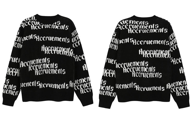 "Accruements" Unisex Men Women Streetwear Graphic Sweater