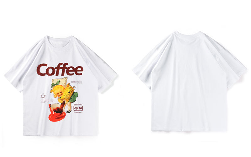 "Coffee Break" Unisex Men Women Streetwear Graphic T-Shirt