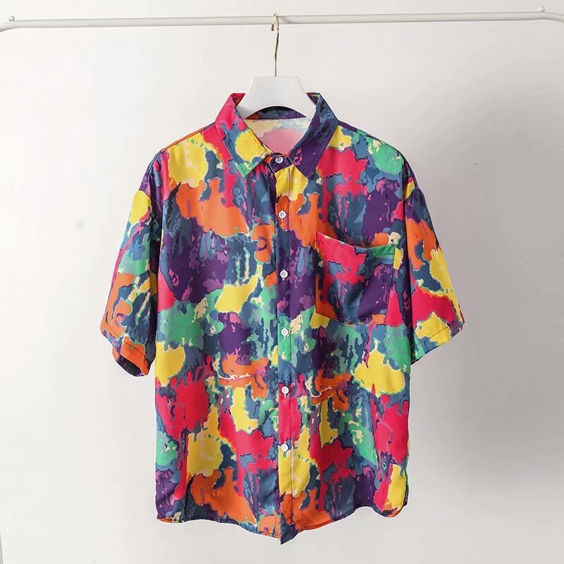 "Abstract" Unisex Men Women Streetwear Graphic Button Up Shirt
