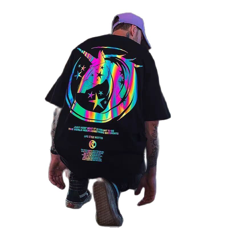 "Unichrome" Graphic Unisex Streetwear Vintage Women Men Y2K Reflective T-Shirt