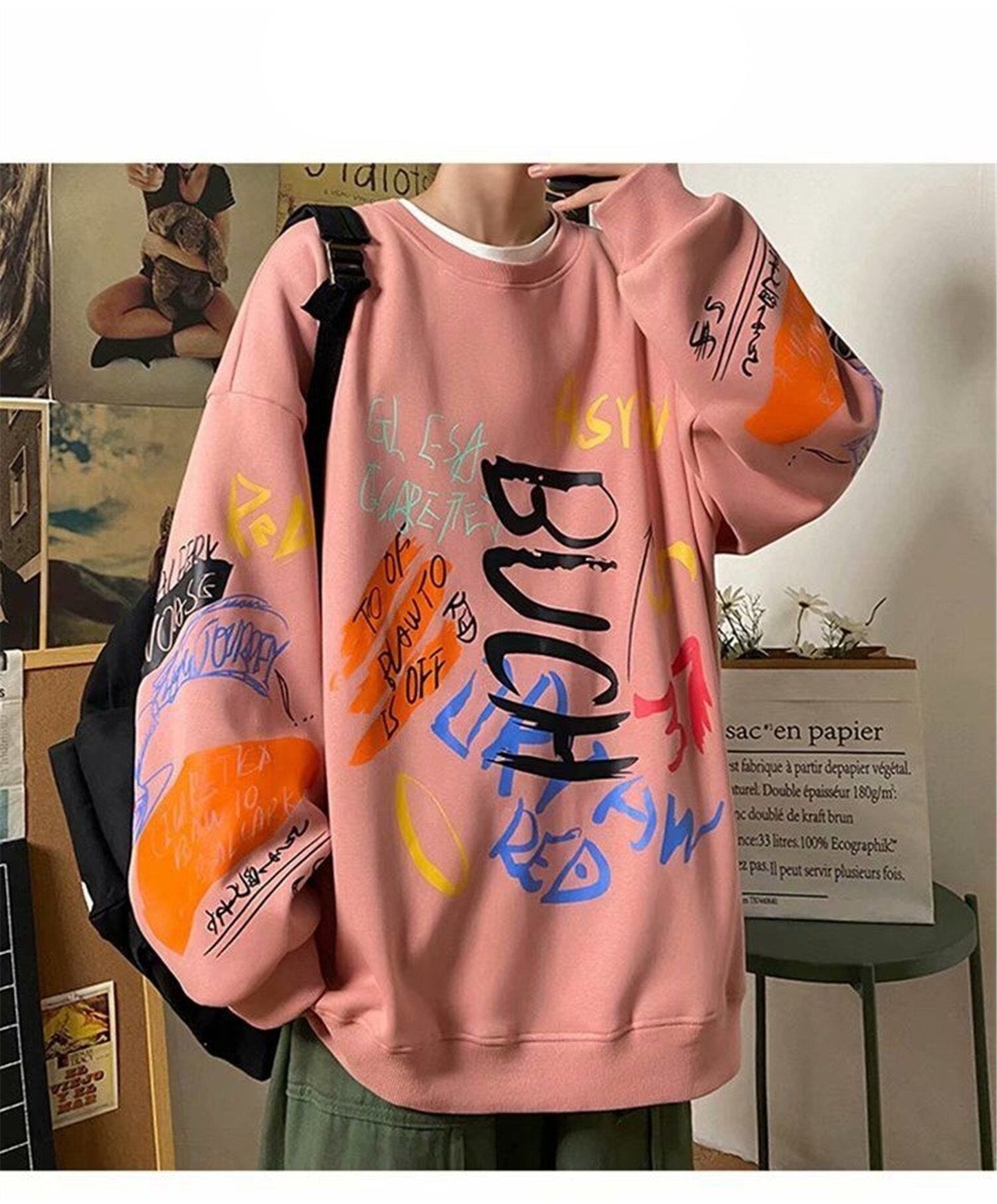 "Turn Both Ways" Graphic Unisex Streetwear Vintage Women Men Y2K Sweatshirt