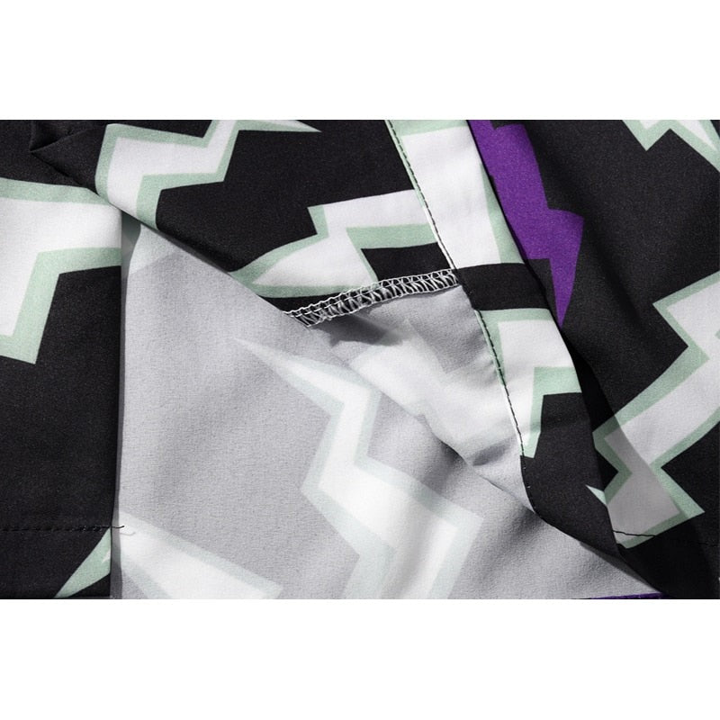 "Space Print" Graphic Unisex Streetwear Vintage Women Men Y2K Button Shirt