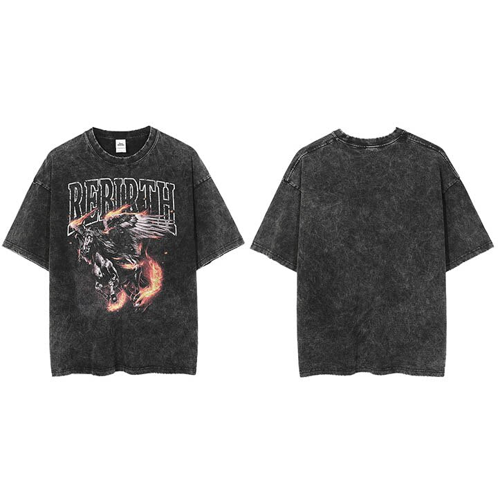 "Rebirth" Graphic Unisex Streetwear Vintage Women Men Y2K T-Shirt