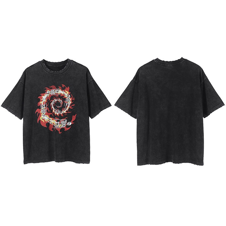 "Red Flame" Unisex Men Women Streetwear Graphic T-Shirt