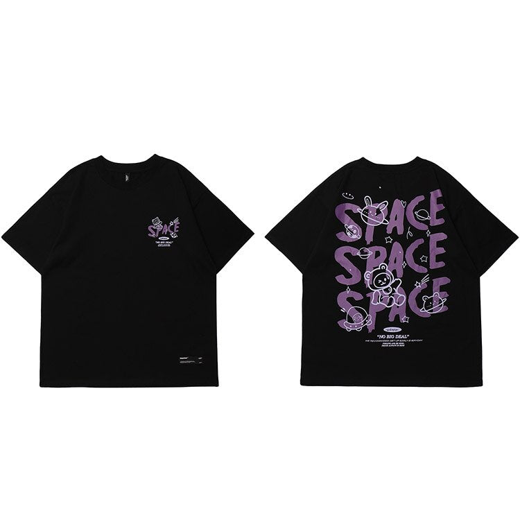 "Spaceman" Graphic Unisex Streetwear Vintage Women Men Y2K T-Shirt