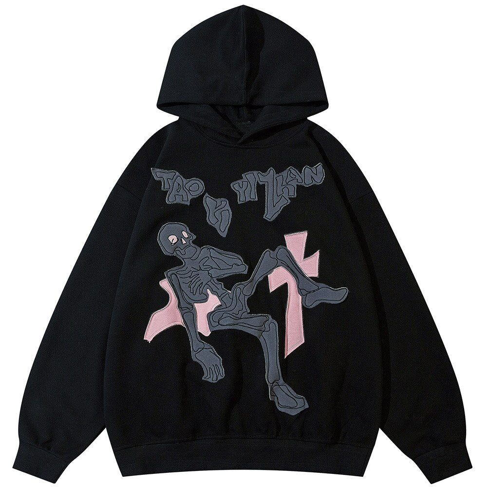"Hanging Off" Graphic Unisex Streetwear Women Men Y2K Hoodie