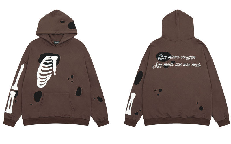 "Half Missing" Graphic Unisex Streetwear Women Men Y2K Hoodie