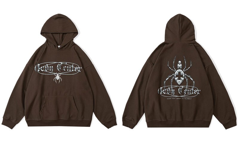 "Spider Bite" Graphic Unisex Streetwear Vintage Women Men Y2K Hoodie
