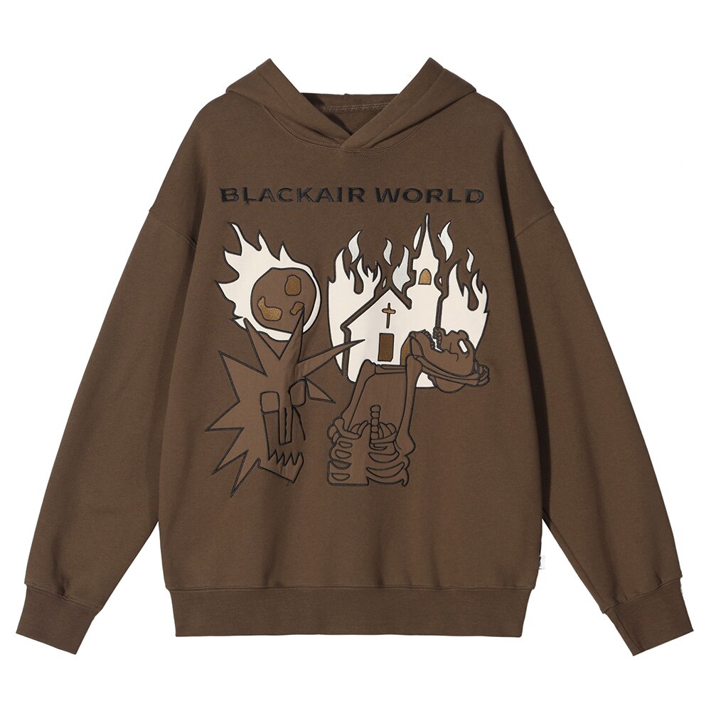 "Up In Flames" Graphic Unisex Streetwear Vintage Women Men Y2K Hoodie