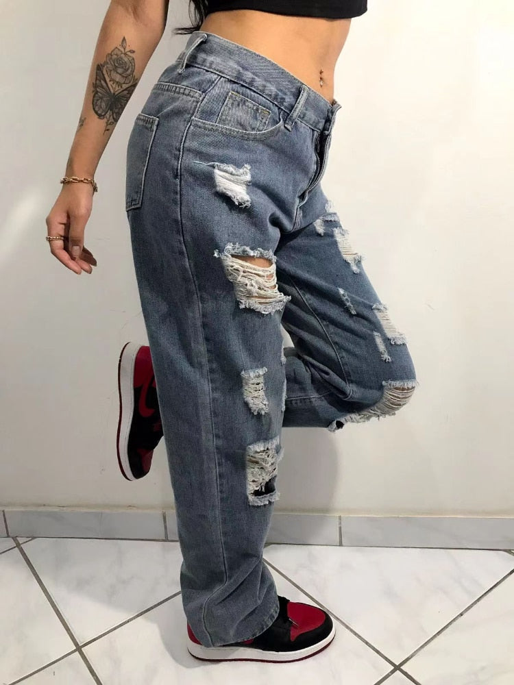 "Skate" Graphic Unisex Streetwear Women Men Y2K Denim Jeans