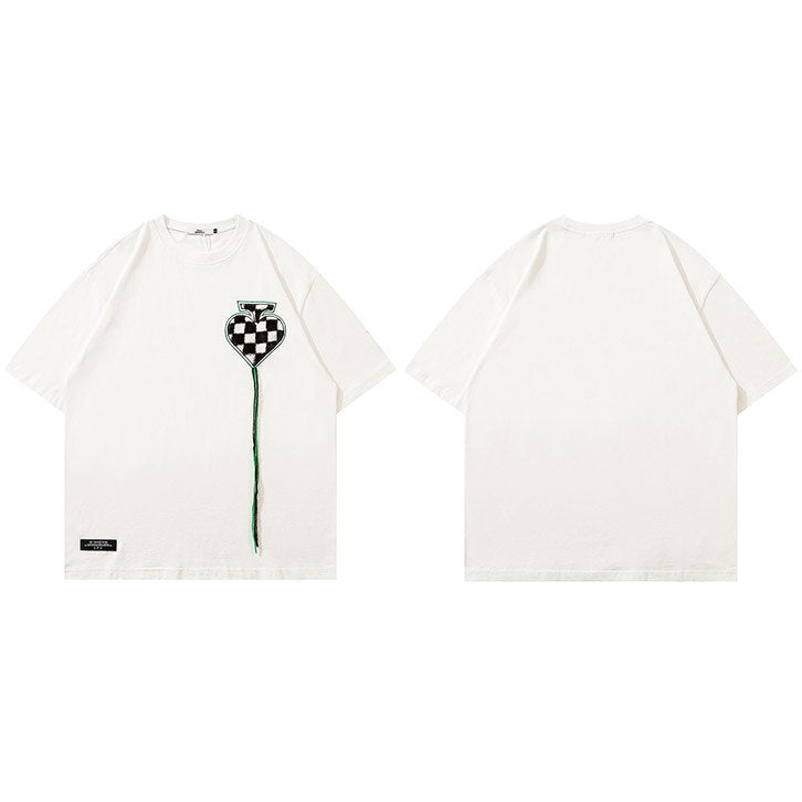 "Plaid Spade" Graphic Unisex Streetwear Vintage Women Men Y2K T-Shirt