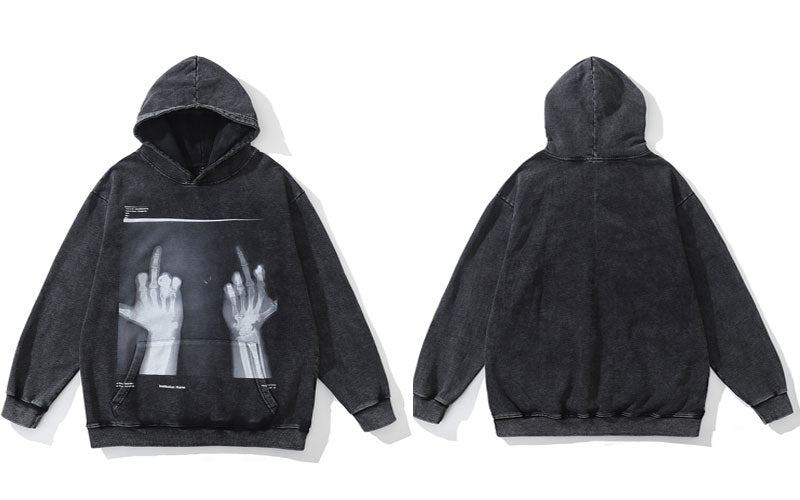 "Two Hands" Graphic Unisex Streetwear Vintage Women Men Y2K Hoodie