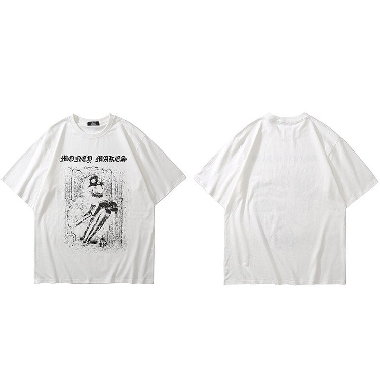 "Ghost Call" Graphic Unisex Streetwear Women Men Y2K T-Shirt