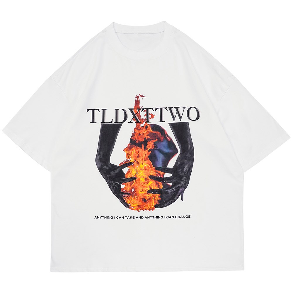 "Punk Flame" Graphic Unisex Streetwear Vintage Women Men Y2K T-Shirt