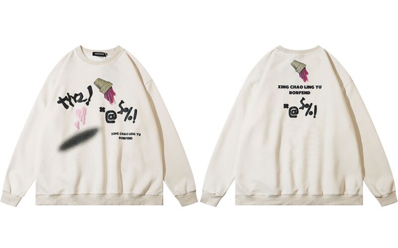"Broken Cone" Unisex Men Women Streetwear Graphic Sweatshirt