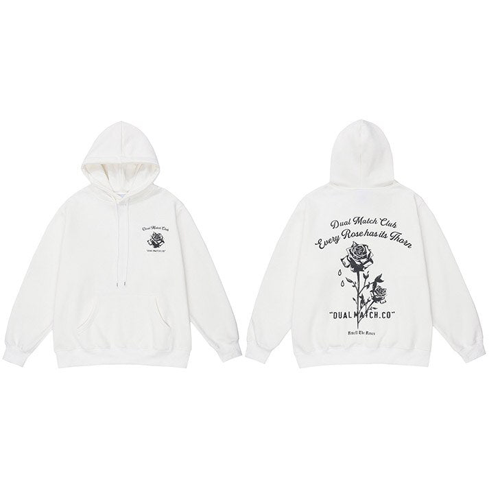 "White Roses" Graphic Unisex Streetwear Vintage Women Men Y2K Hoodie